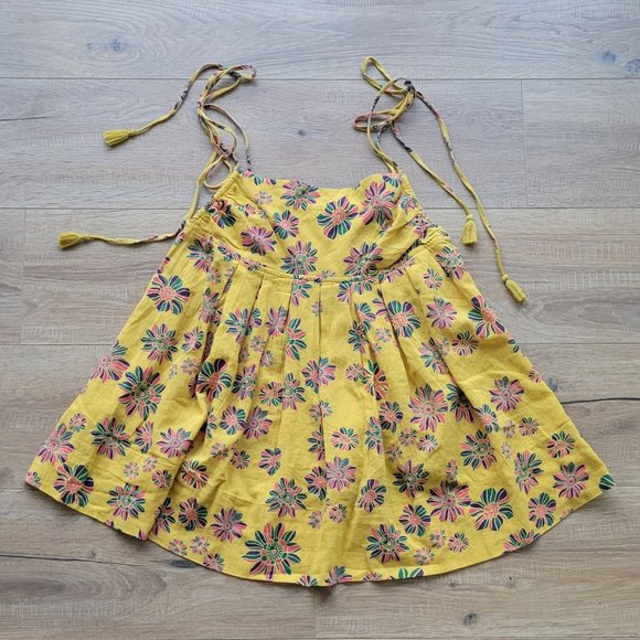 NWT Free People Indigo Molly Smock Cami Golden Yellow size XS - Picture 7 of 11